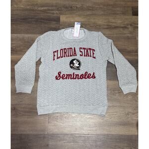 Florida State Seminoles FSU Gray Sweatshirt Size Large Made In USA Crew Neck